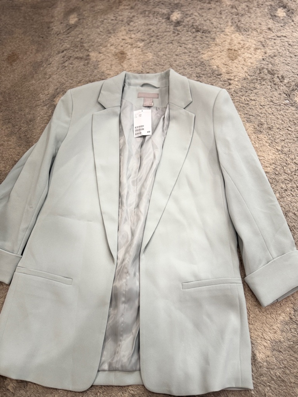 H&M Pale Mint Open-Front Blazer
